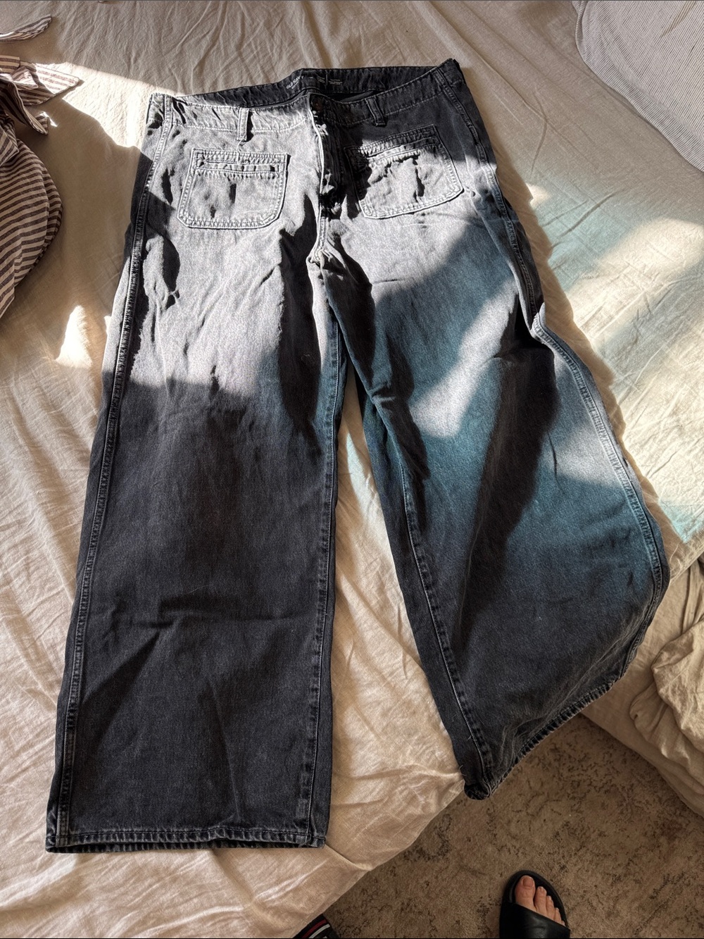 Men's Black Wide-Leg Jeans